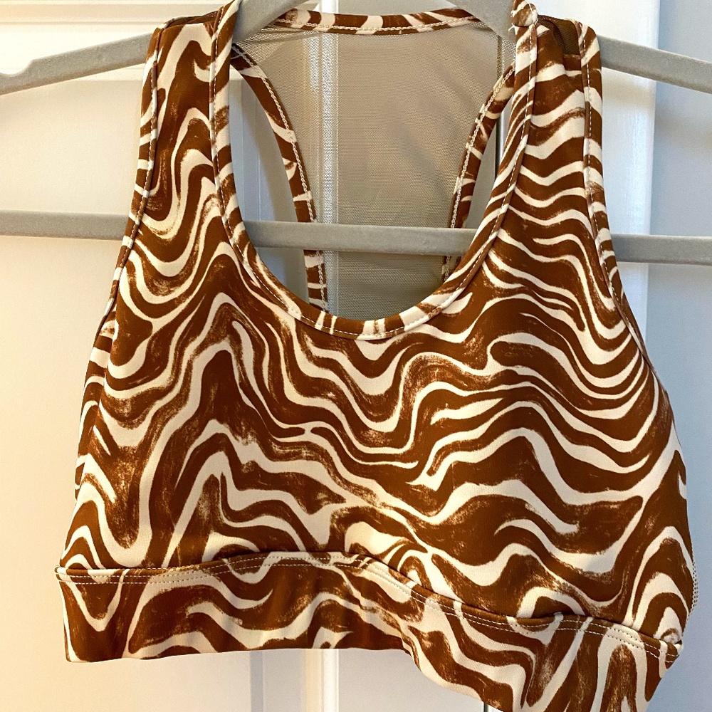 New Noli Groove Core Bra Cream/Brown NWT Size Small